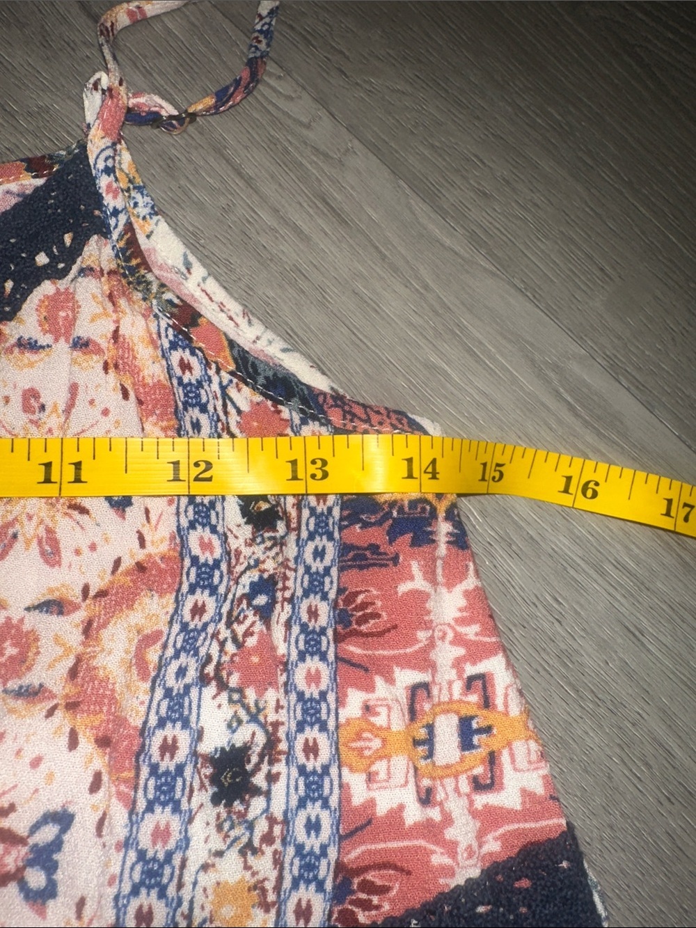 Knox Rose Floral Boho Tank Top in Navy, Rust, Pink and Cream size XS - Picture 4 of 6